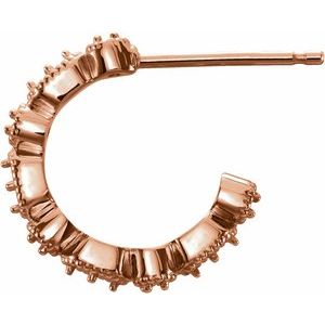 14K Rose Gold 1.1 mm Round 16.52 mm Hoop Earring Mounting