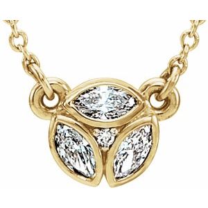 14K Yellow Gold 1/5 CTW Natural Diamond 16-18" Necklace