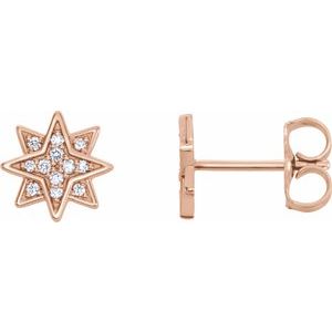 14K Rose Gold .08 CTW Natural Diamond Star Earrings