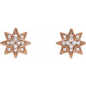 14K Rose Gold .08 CTW Natural Diamond Star Earrings – image 2