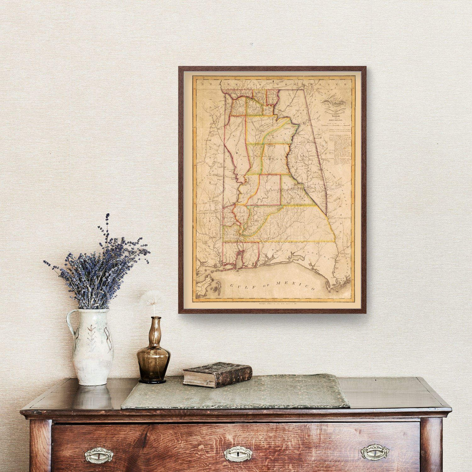 Vintage Map of Alabama 1818