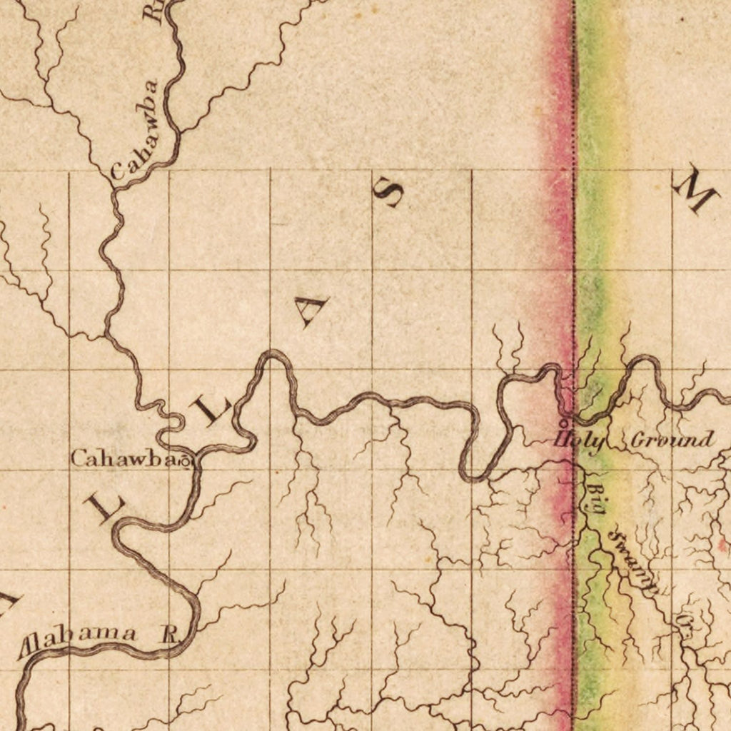 Vintage Map of Alabama 1818