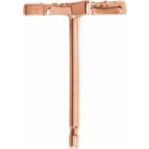 14K Rose Gold 1 mm Round Accented Star Earring Mounting – image 2