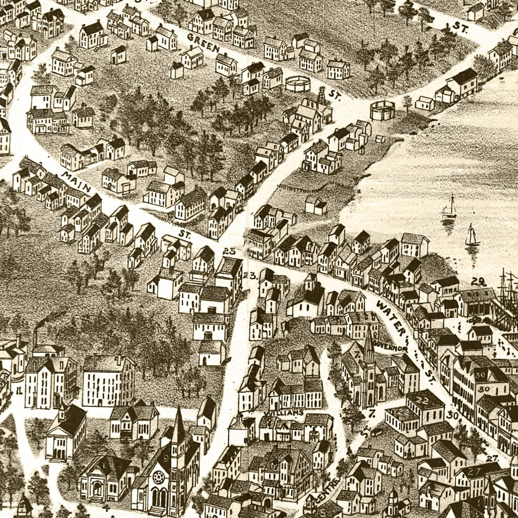 Vintage Map of Exeter, New Hampshire 1877