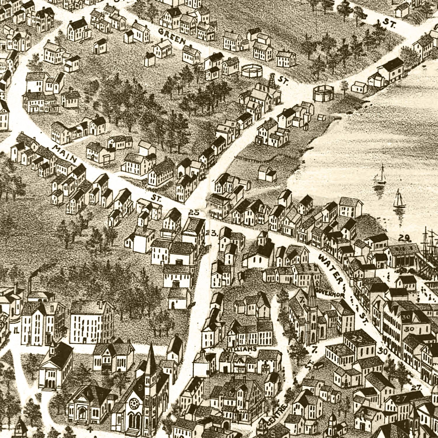Vintage Map of Exeter, New Hampshire 1877
