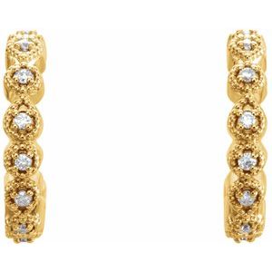14K Yellow Gold .08 CTW Natural Diamond 11.2 mm Hoop Earrings