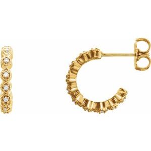 14K Yellow Gold .08 CTW Natural Diamond 11.2 mm Hoop Earrings