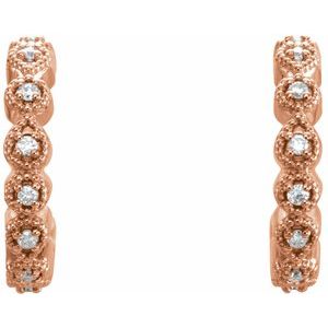 14K Rose Gold .08 CTW Natural Diamond 11.2 mm Hoop Earrings