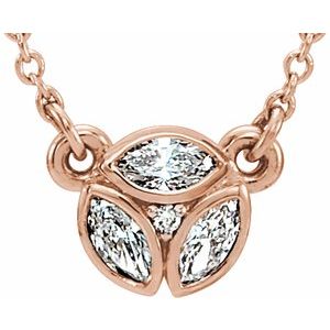 14K Rose Gold 1/5 CTW Natural Diamond 16-18" Necklace