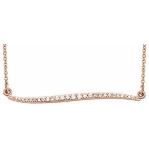 14K Rose Gold 1/6 CTW Natural Diamond Bar 17.5" Necklace