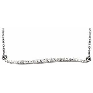 Platinum 1/6 CTW Natural Diamond Bar 17.5" Necklace