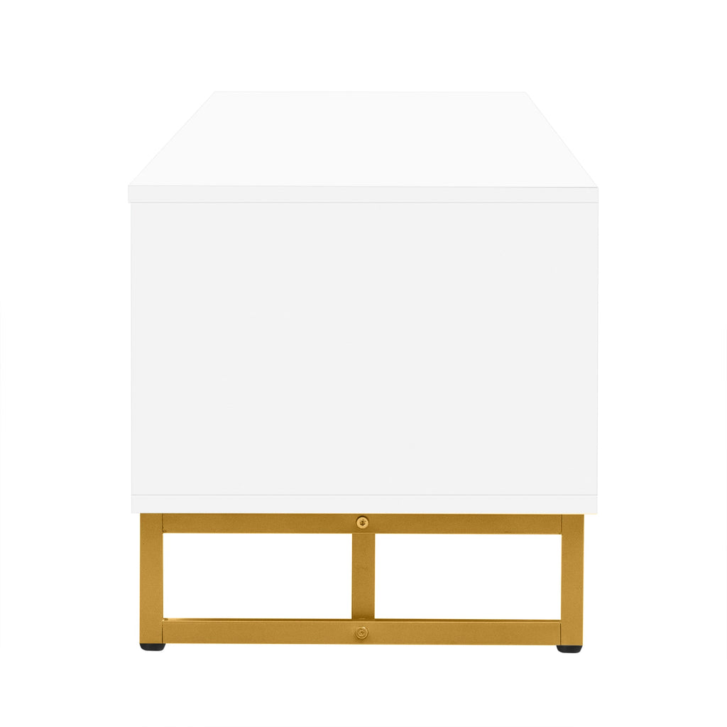 U-Can TV Stand for 65+ Inch TV, Entertainment Center TV Media Console Table, Modern TV Stand with Storage, TV Console Cabinet Furniture for Living Room