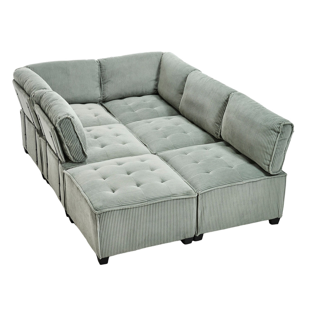 UNITED WE WIN Modular Sectional Sofa U Shaped Modular Couch with Reversible Chaise Modular Sofa Sectional Couch,6- Seat Convertible Sofa,Fit for Living Room