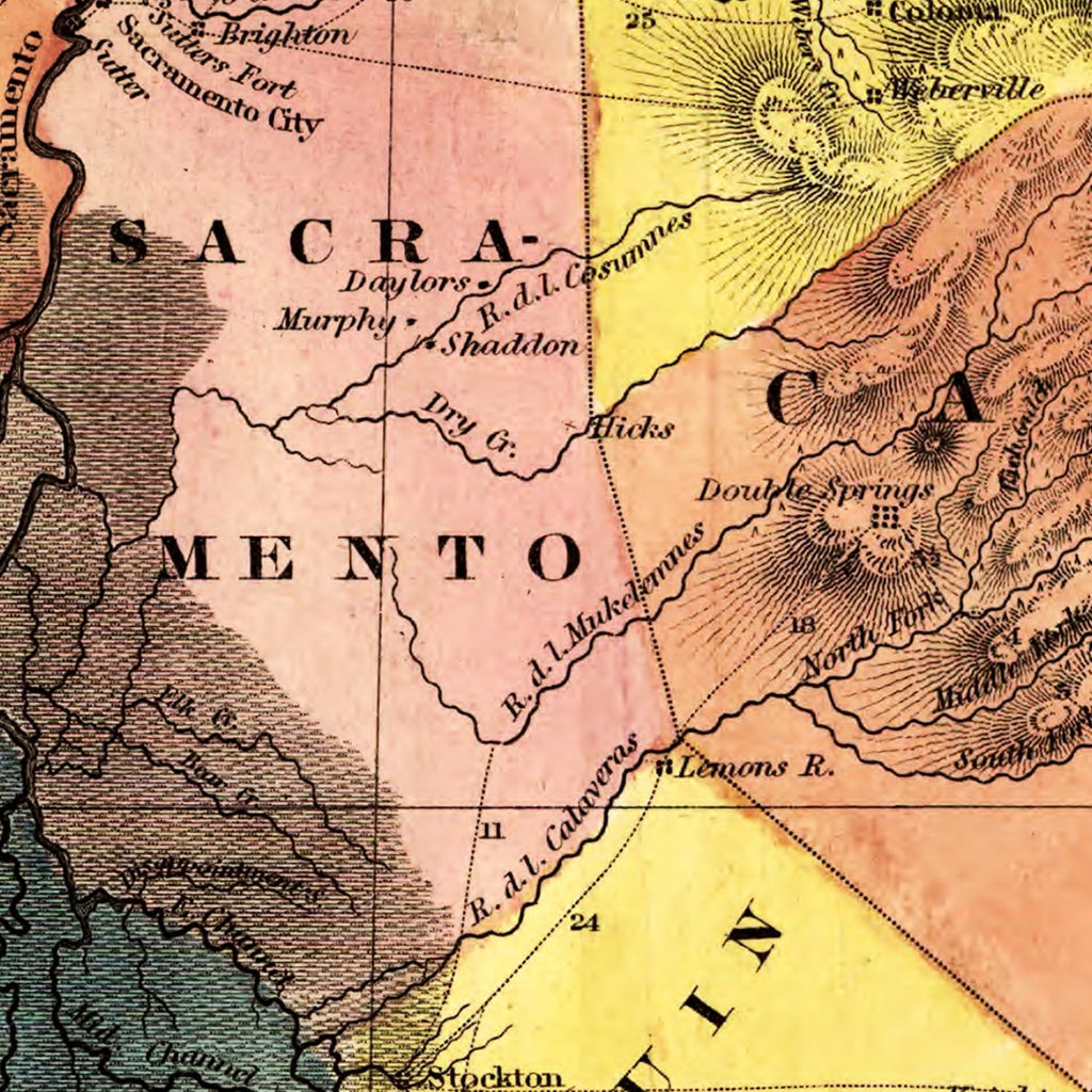 Vintage Map of California 1851