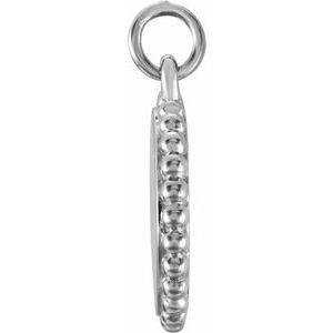 Engravable Beaded Disc Necklace or Charm/Pendant