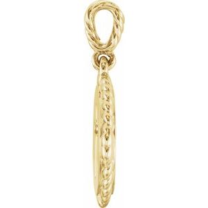 14K Yellow Gold .04 CTW Natural Diamond Cross Rope Pendant