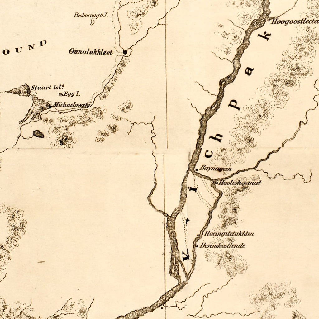 Vintage Map of Alaska 1867