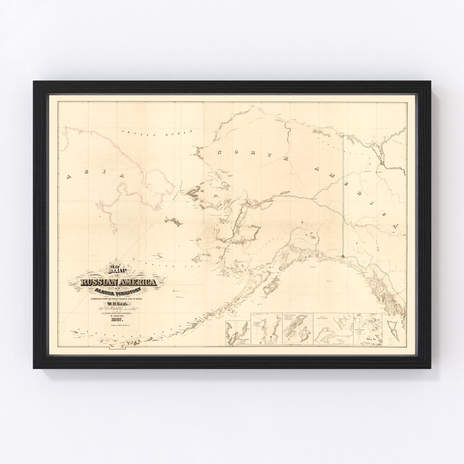Vintage Map of Alaska 1867