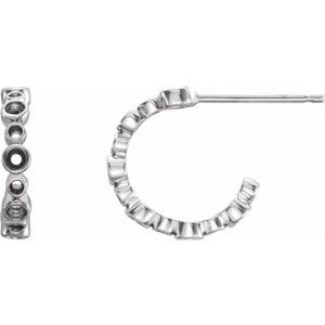 Sterling Silver 2.2 mm Round 10.5 mm Hoop Earring Mounting