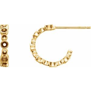 14K Yellow Gold 2.2 mm Round 10.5 mm Hoop Earring Mounting