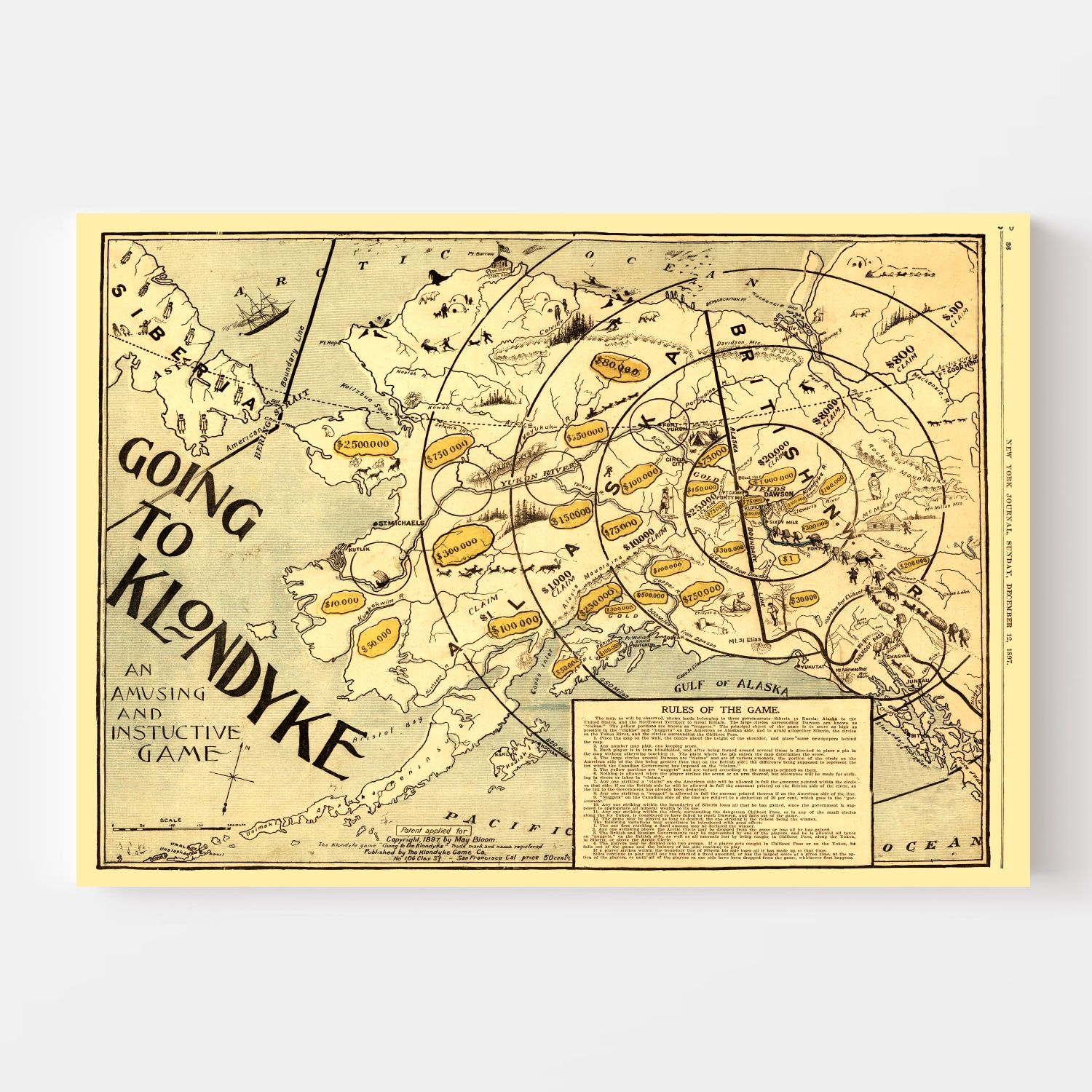 Vintage Map of Alaska 1897