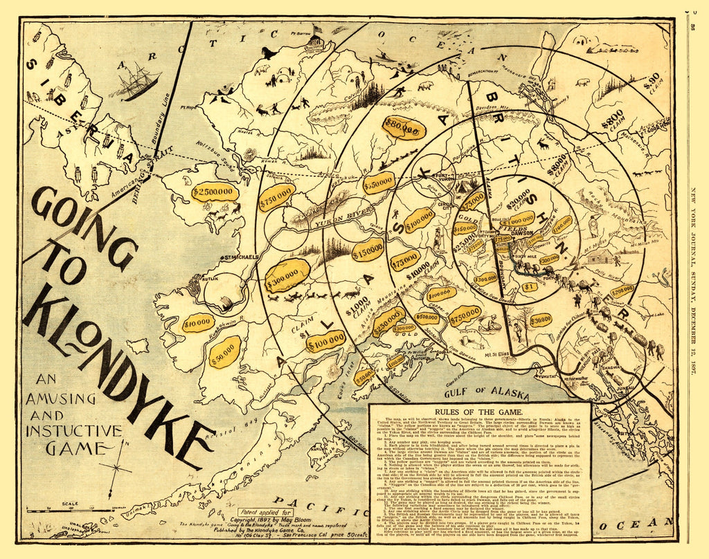 Vintage Map of Alaska 1897