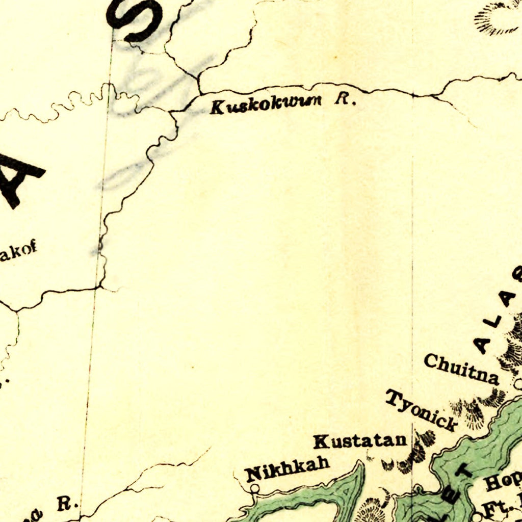 Vintage Map of Alaska 1897