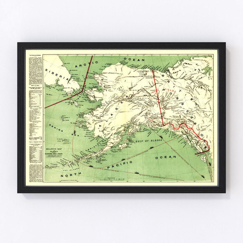 Vintage Map of Alaska 1897