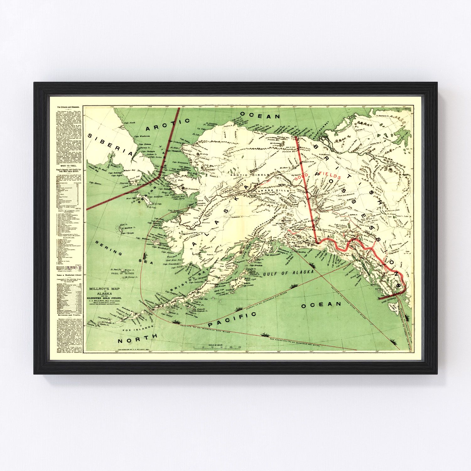 Vintage Map of Alaska 1897