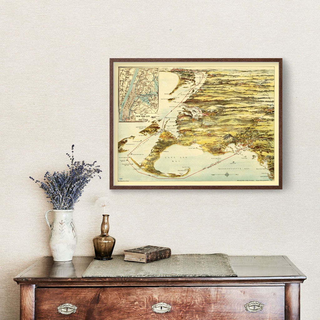 Vintage Map of Connecticut 1905