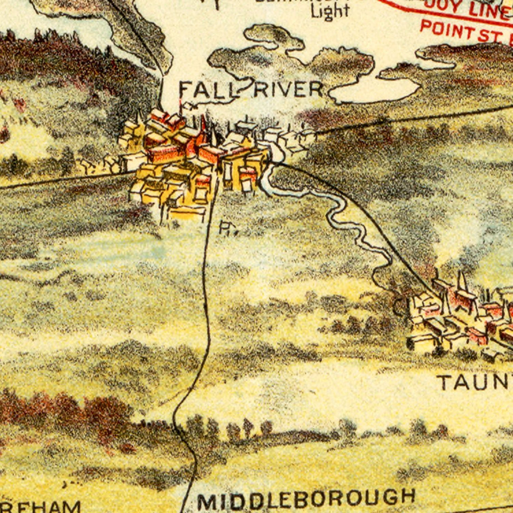 Vintage Map of Connecticut 1905