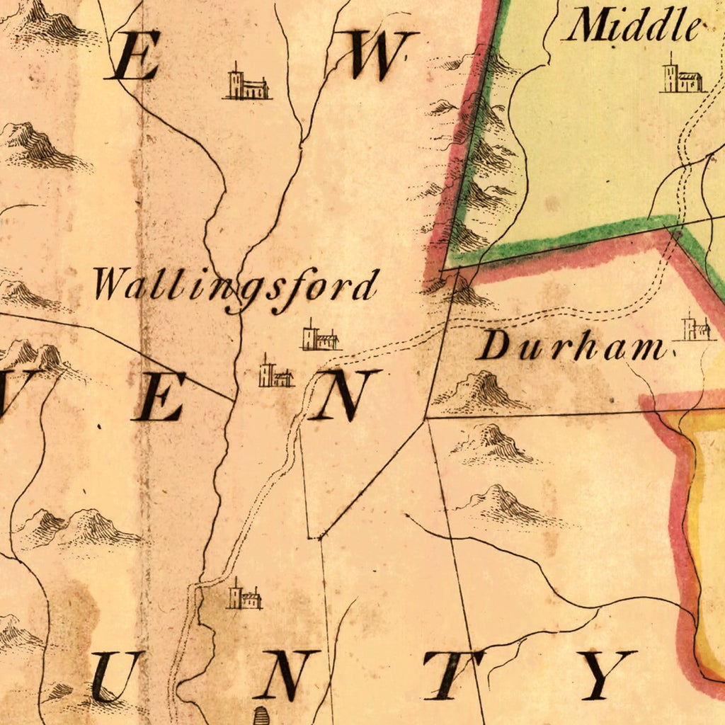 Vintage Map of Connecticut 1766