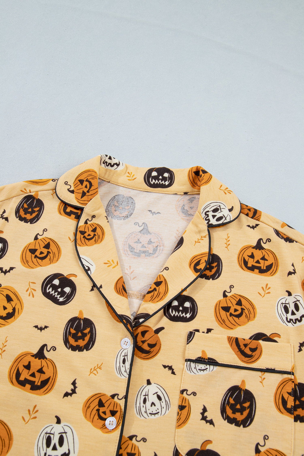 Halloween Jack-O-Lantern Ruffle Top & Shorts Lounge Set
