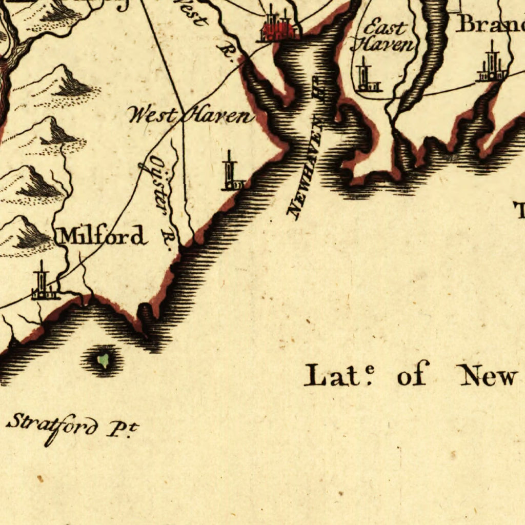 Vintage Map of Connecticut 1780