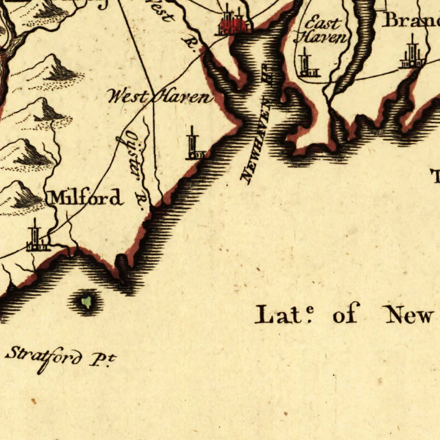 Vintage Map of Connecticut 1780