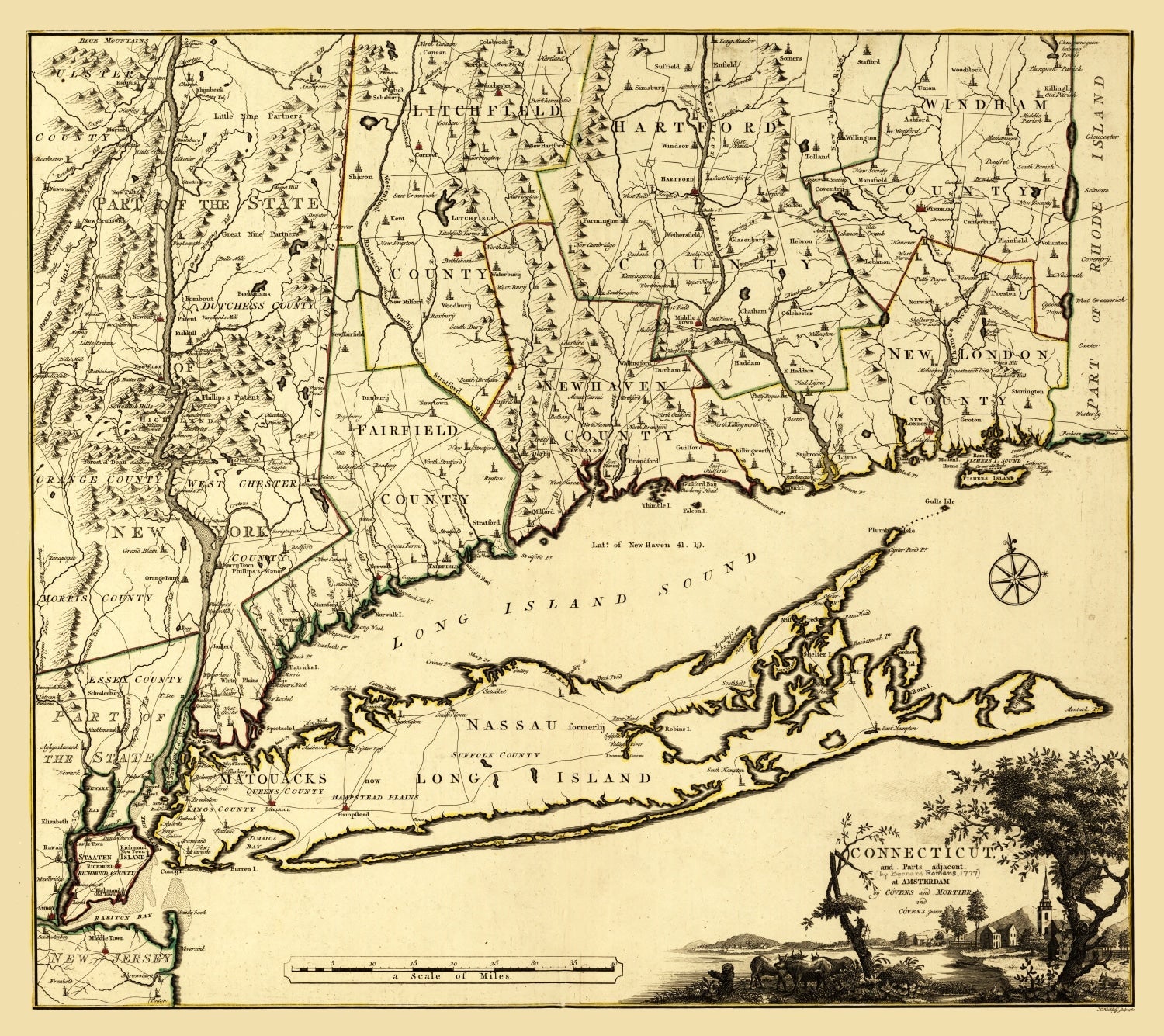 Vintage Map of Connecticut 1780