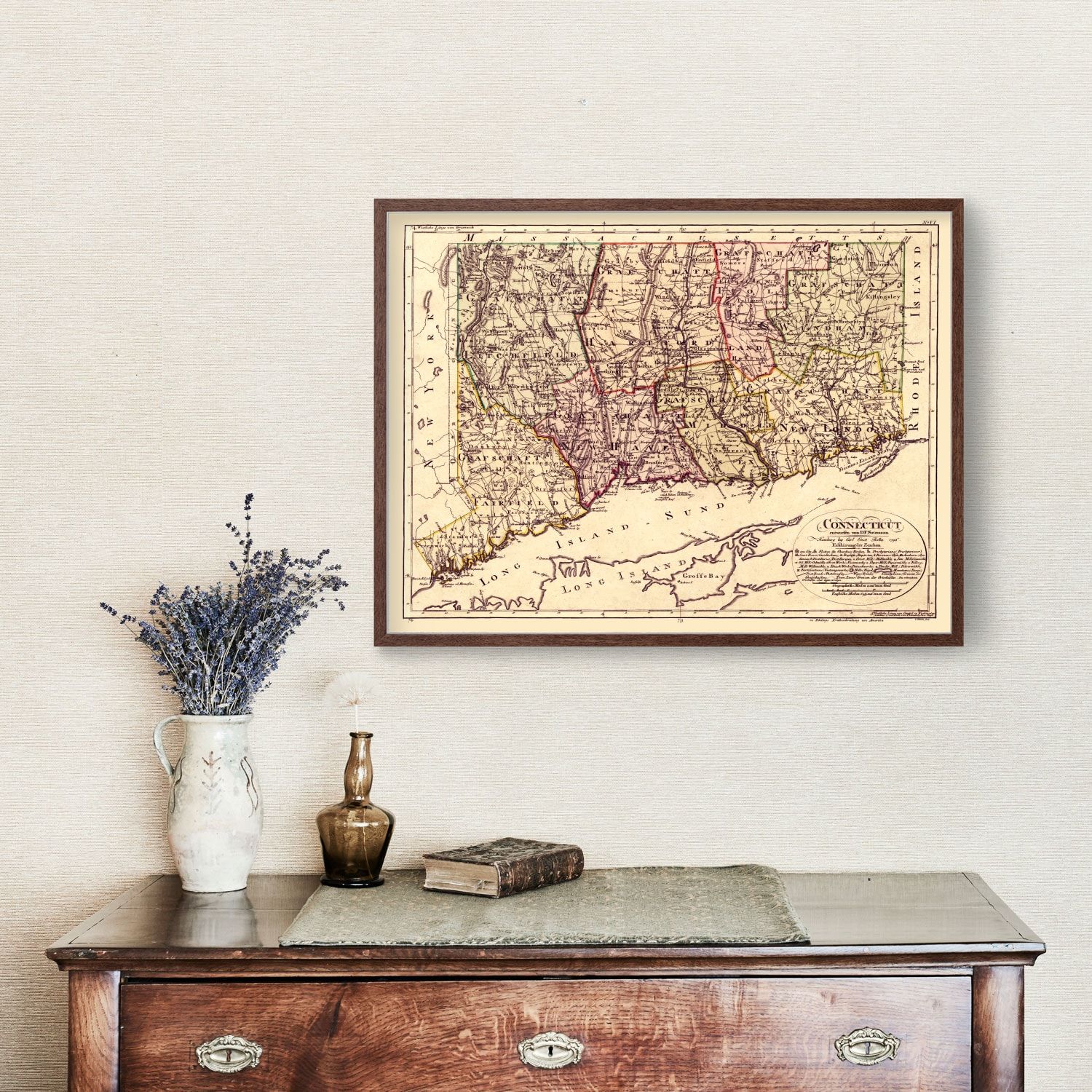Vintage Map of Connecticut 1796