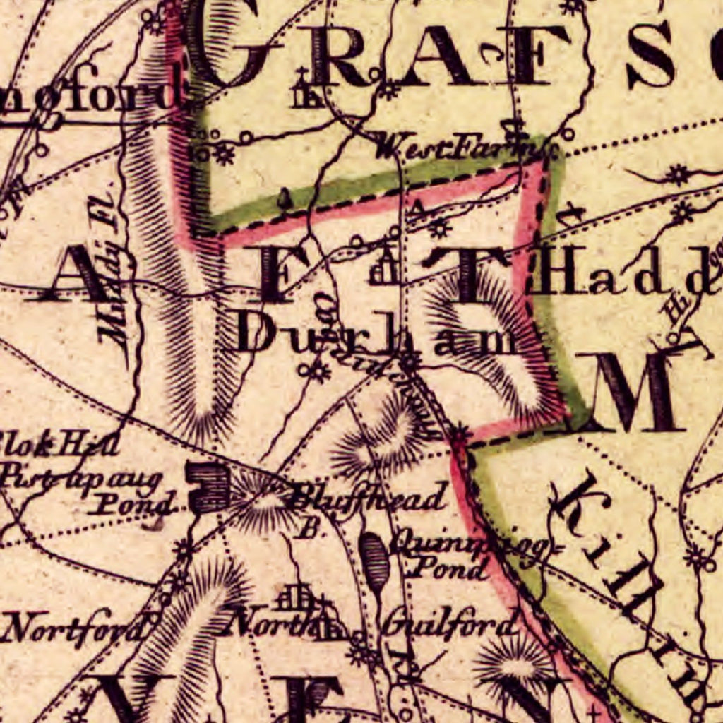 Vintage Map of Connecticut 1796