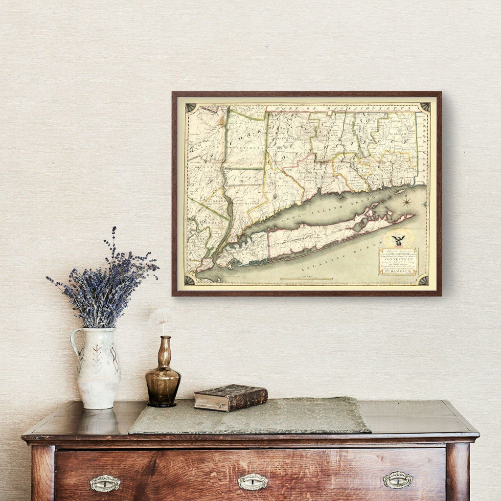 Vintage Map of New York 1815