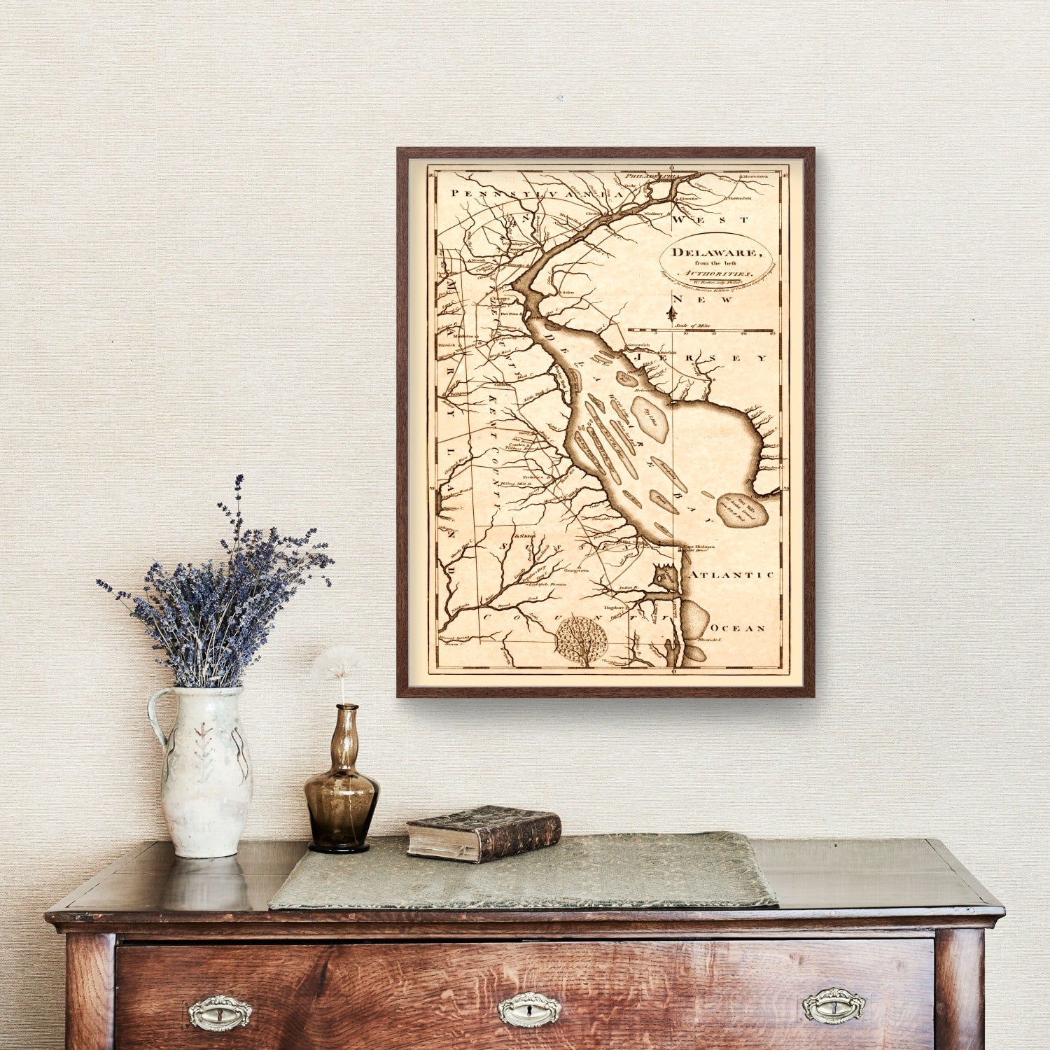 Vintage Map of Delaware 1795