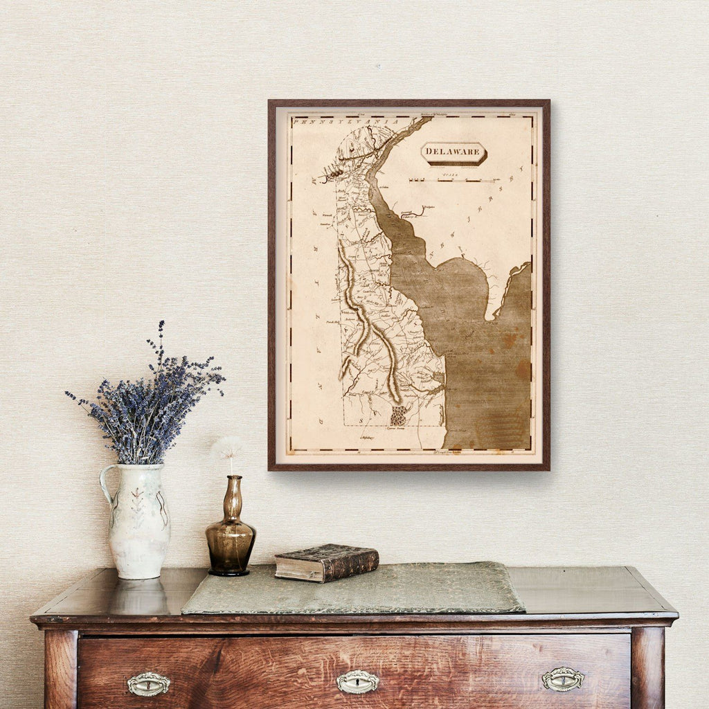 Vintage Map of Delaware 1804