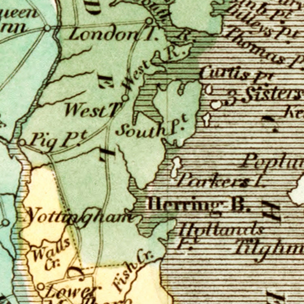 Vintage Map of Delaware 1835