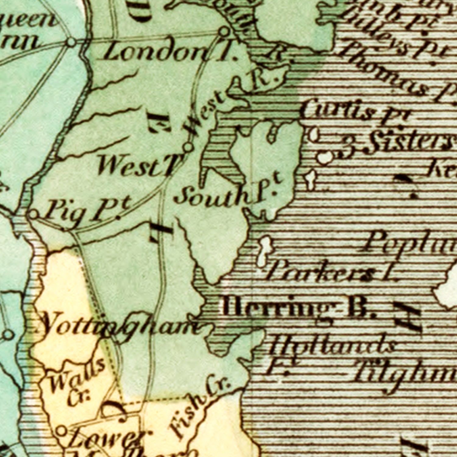 Vintage Map of Delaware 1835