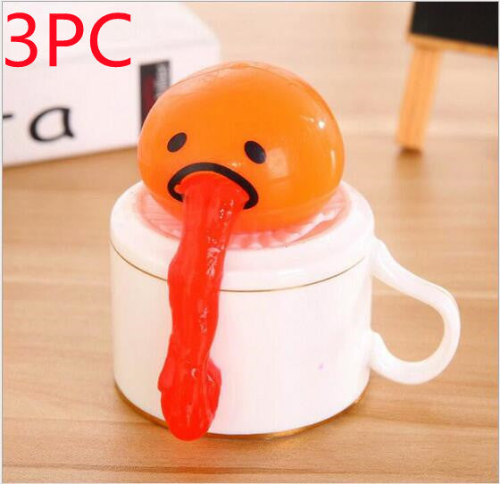 Funny Vomiting Egg Yolk Toy – Stress Relief Squishy Prank Gift