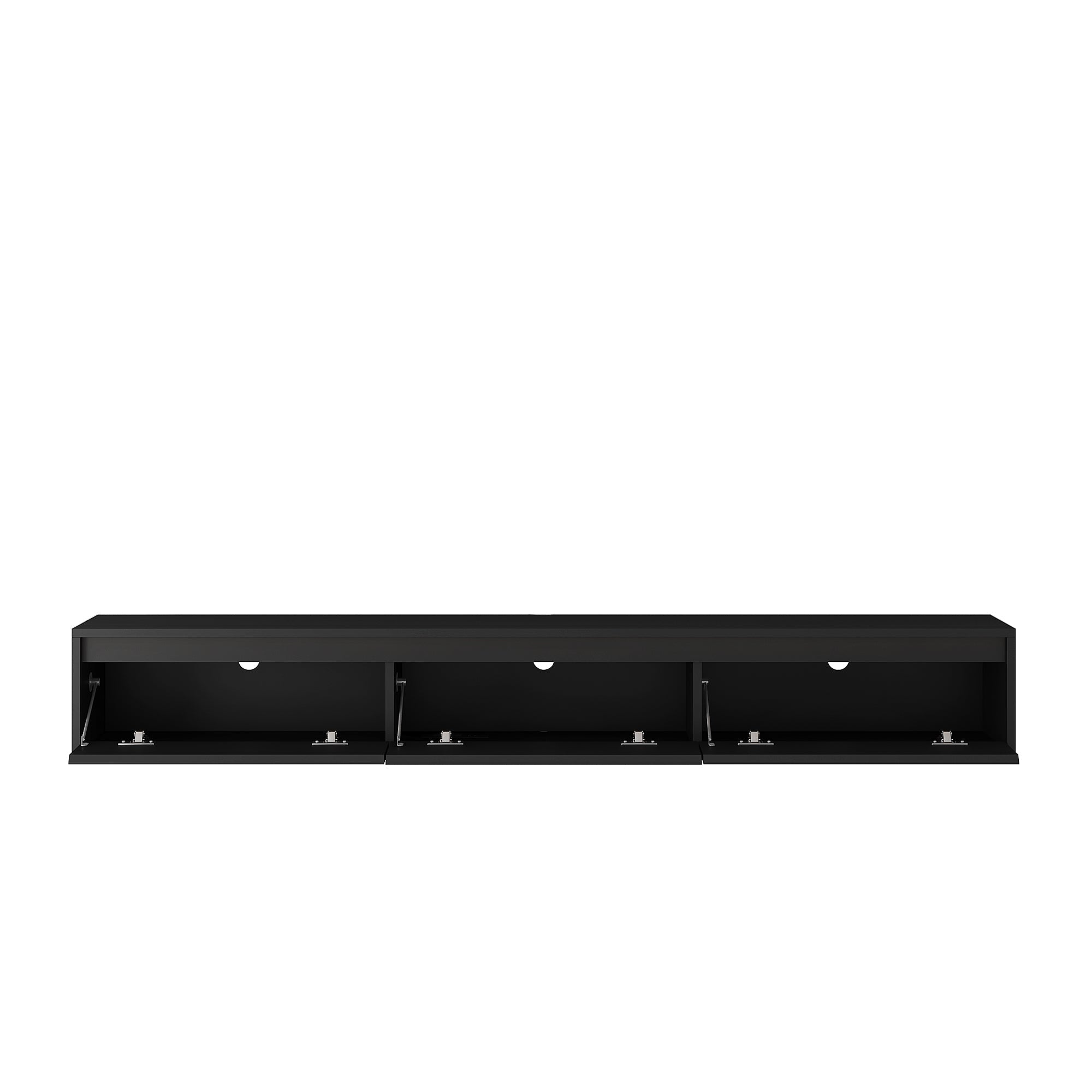 Floating TV Stand, Wall Mounted TV Shelf with Led Lights & Power Outlet,High Gloss TV Cabinet for Black tv Stands for Living Room