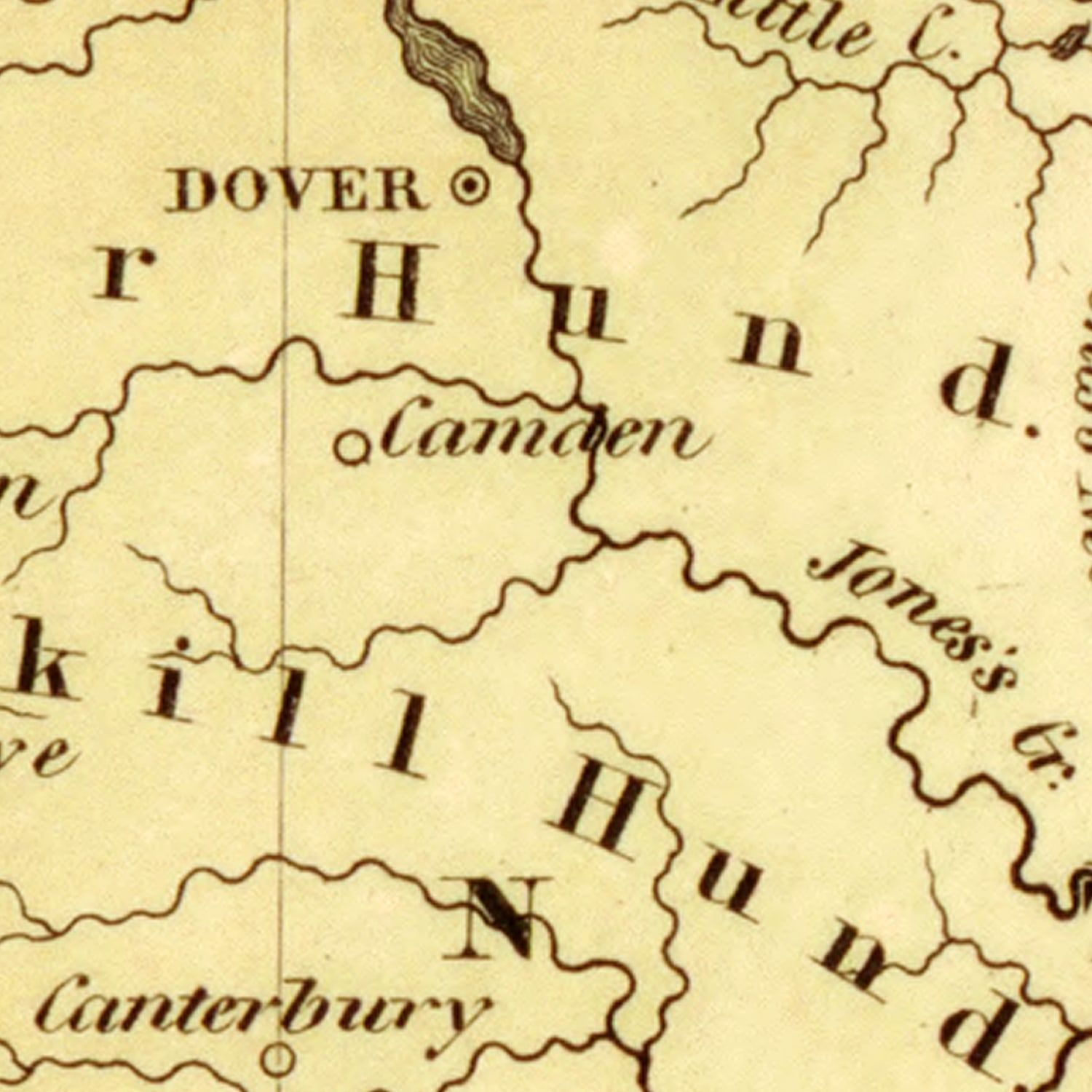 Vintage Map of Delaware 1838