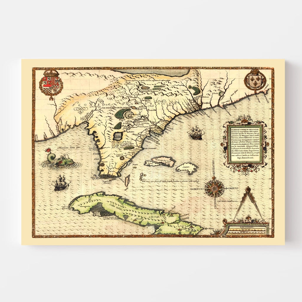 Vintage Map of Florida 1591