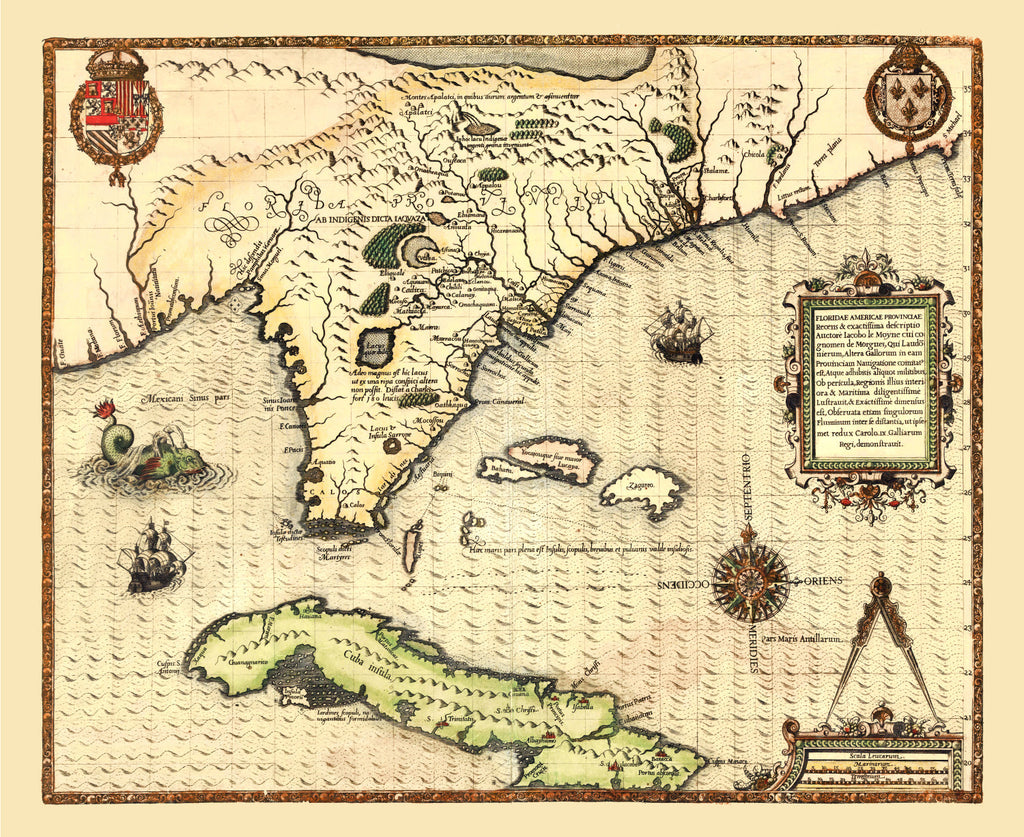Vintage Map of Florida 1591