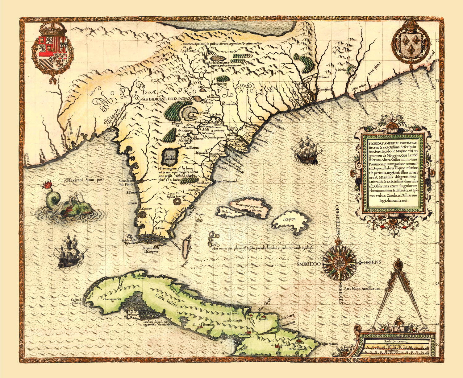 Vintage Map of Florida 1591