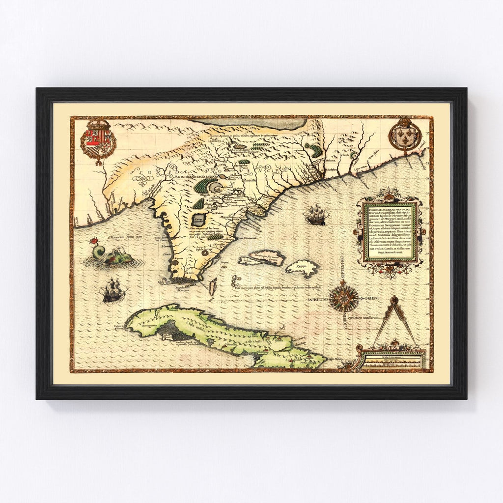 Vintage Map of Florida 1591